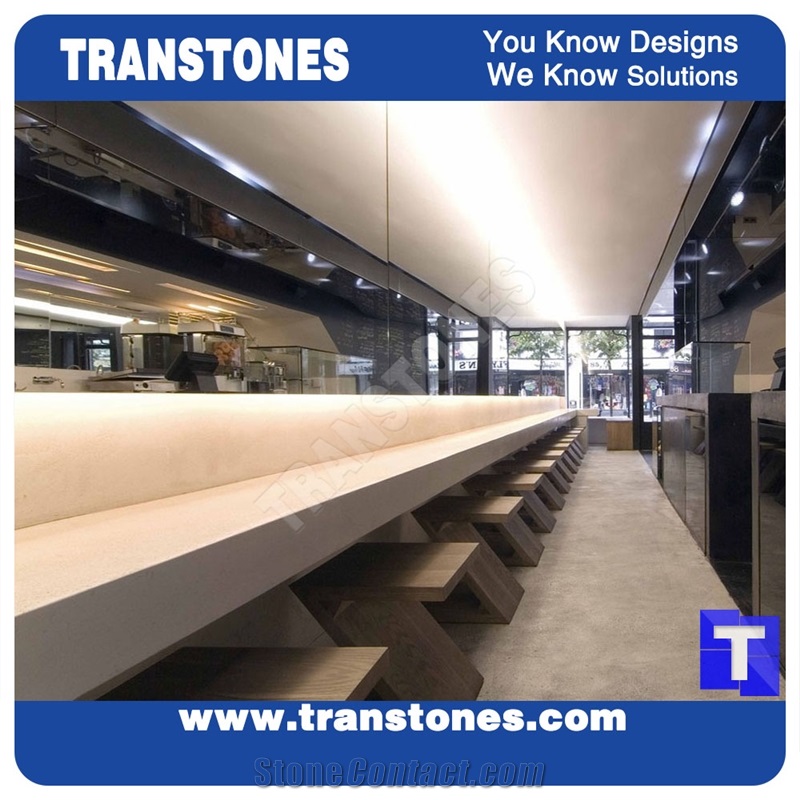 Crystal White Quartz Stone Bar Top,Commercial Countertops Bench Top,Solid Surface Marble Material for Modern Design