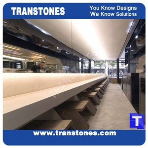 Crystal White Quartz Stone Bar Top,Commercial Countertops Bench Top,Solid Surface Marble Material for Modern Design