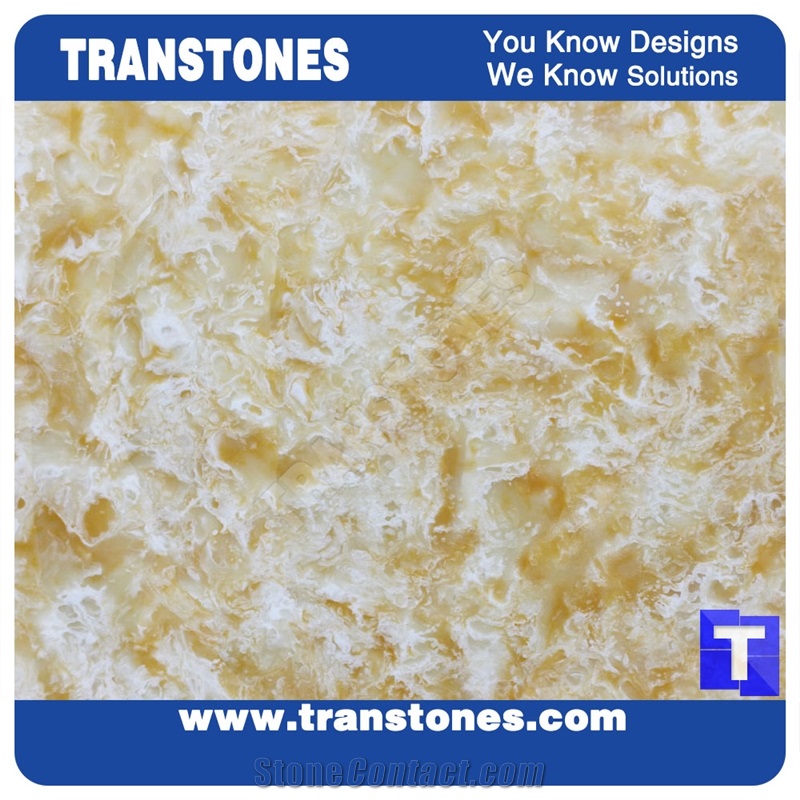 Engineered Solid Surface Durango Orange Artificial Onyx Tile,Translucent Yellow Alabaster Slab for Islands Top,Interior Glass Stones Backlit