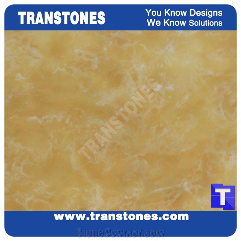 Engineered Solid Surface Durango Orange Artificial Onyx Tile,Translucent Yellow Alabaster Slab for Islands Top,Interior Glass Stones Backlit