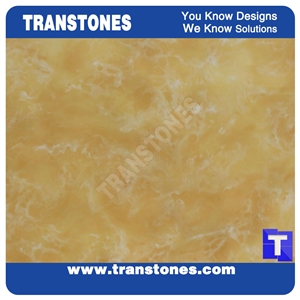 Engineered Solid Surface Durango Orange Artificial Onyx Tile,Translucent Yellow Alabaster Slab for Islands Top,Interior Glass Stones Backlit