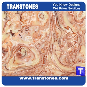 Faux Alabaster Sheet Brown Onyx Stone for Bar Counter Reception Desk Kitchen Tops