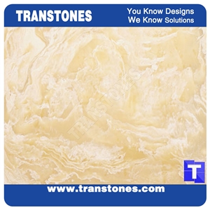 Faux Alabaster Sheet Brown Onyx Stone for Bar Counter Reception Desk Kitchen Tops