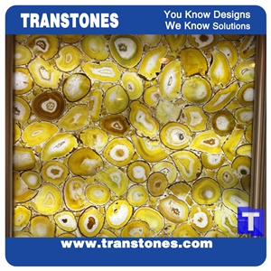 Natural Agate Transtones with Shining Yellow Color