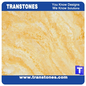 Orange Streak Veins Faux Marble Alabaster Sheet for Commercial Bar Counter and Table Tops