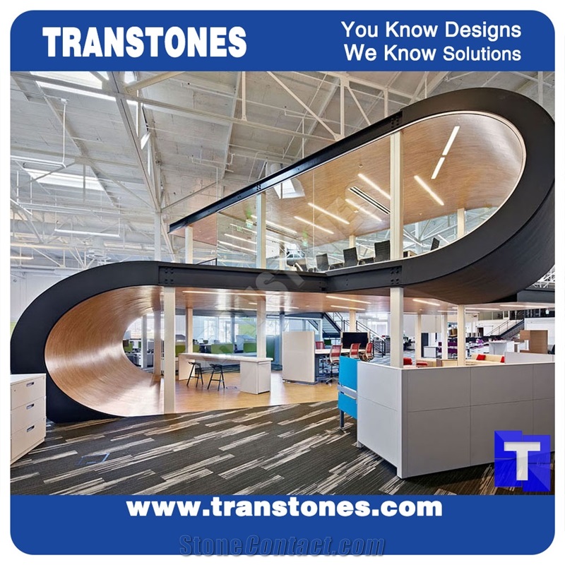Pure Black Acrylic Marble Table,Nero Cosmic Reception Work Counter Top Engineered Stone Interior Furniture for Building Lobby