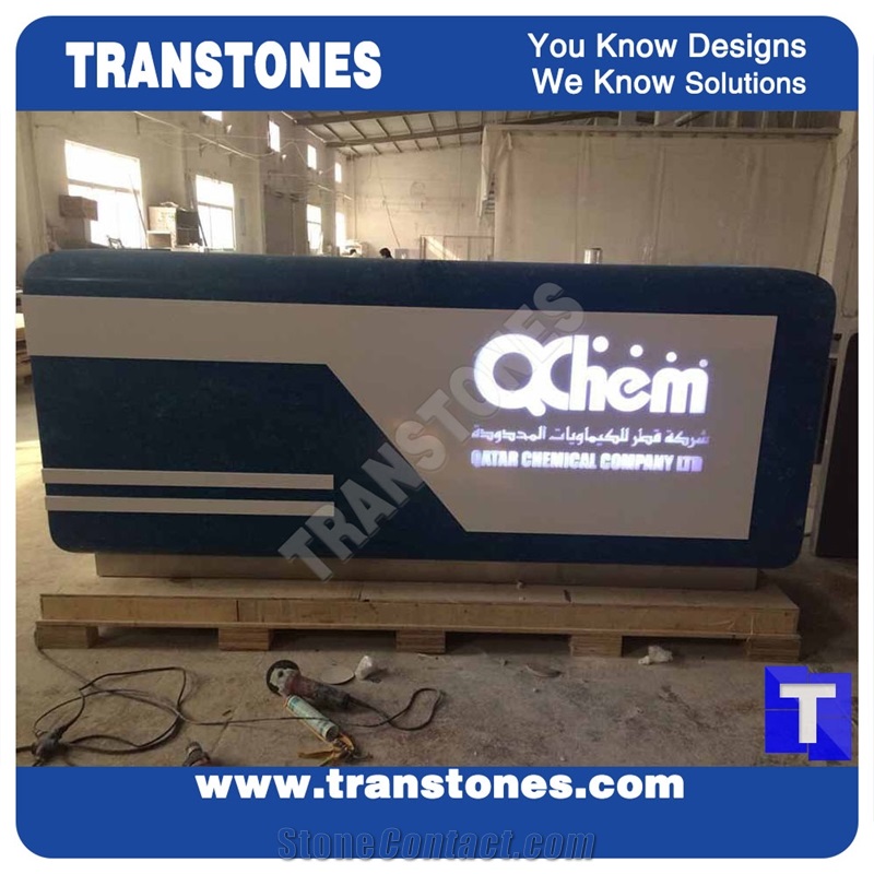 Pure Black Acrylic Marble Table,Nero Cosmic Reception Work Counter Top Engineered Stone Interior Furniture for Building Lobby