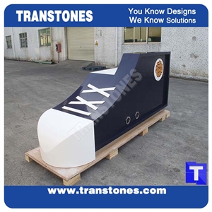 Pure Black Acrylic Marble Table,Nero Cosmic Reception Work Counter Top Engineered Stone Interior Furniture for Building Lobby