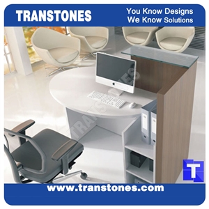 Pure Black Acrylic Marble Table,Nero Cosmic Reception Work Counter Top Engineered Stone Interior Furniture for Building Lobby