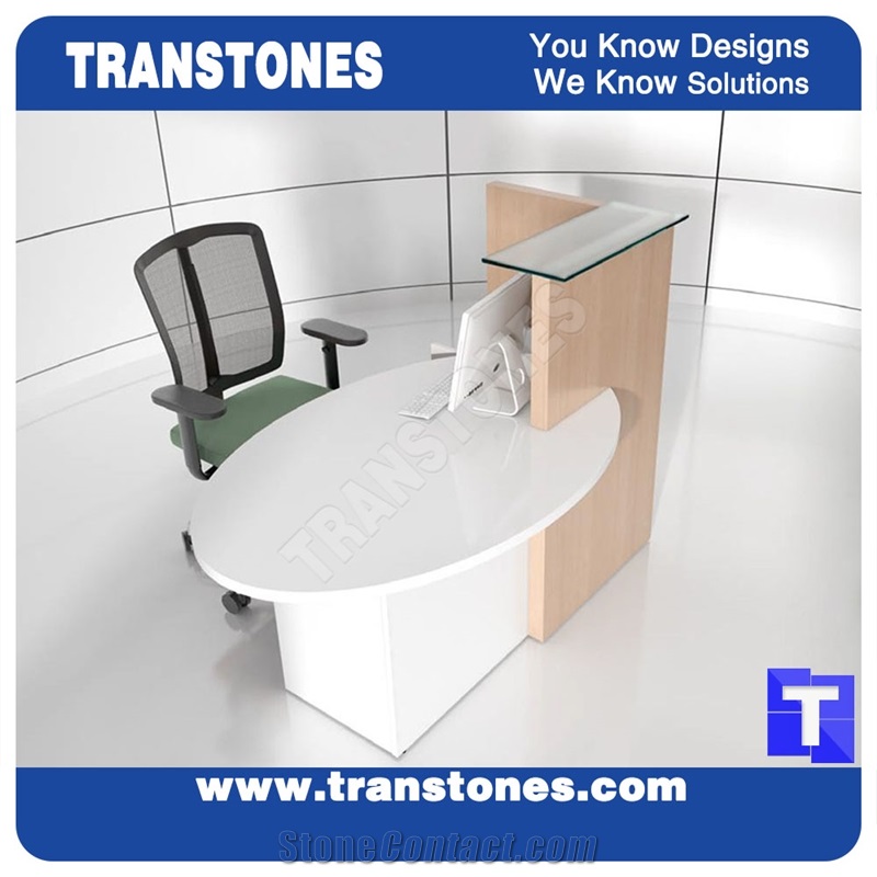 Pure Black Acrylic Marble Table,Nero Cosmic Reception Work Counter Top Engineered Stone Interior Furniture for Building Lobby