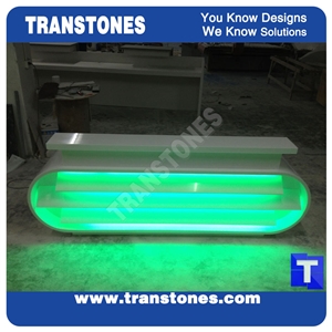 Pure White Quartz Modern Design Solid Surface Acrylic Marble Reception Desk,Hotel Lobby Furniture