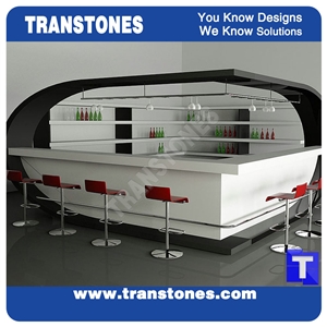 Pure White Solid Surface Acrylic Artificial Marble Restaurant Commercial Countertops,Bar Top