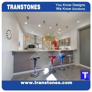 Round White Stone Quartz Stone Bar Top Modern Design Solid Surface Acrylic Marble Kitchen Countertops,Interior Furniture