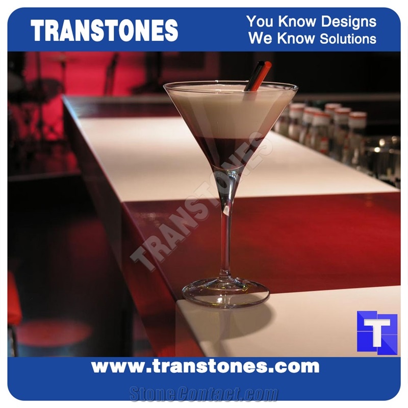 Solid Surface Crystal White Quartz Stone Commercial Bar Top,Bench Countertop Engineered Stone for Interior Furniture