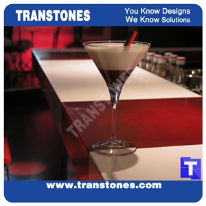 Solid Surface Crystal White Quartz Stone Commercial Bar Top,Bench Countertop Engineered Stone for Interior Furniture