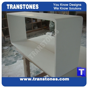 White Polished Alabaster Sheet Interior Resin Stone Furniture Small Office Table Design