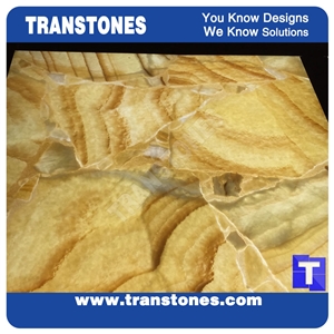 Yellow Translucent Faux Stones for Bar Counter