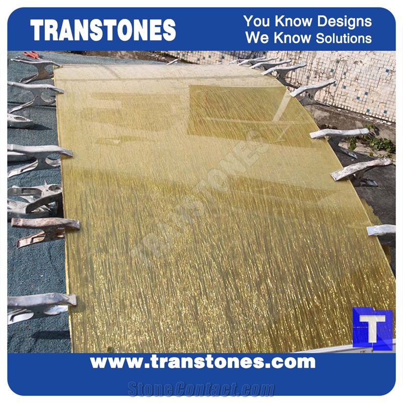 Yellow Translucent Faux Stones for Bar Counter