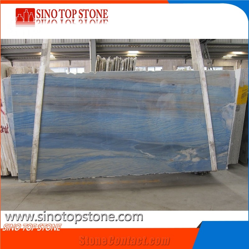 Grand Skylight Blue Azul Macaubas Quartzite Slabs Polished for Luxury Project