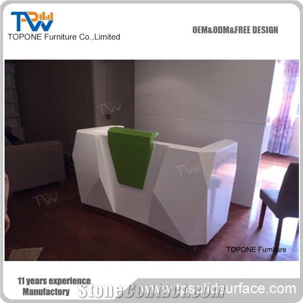 2017 Modern Design Artificial Marble Stone Salon Reception Desk Tops, Interior Stone Acrylic Solid Surfce Salon Table Tops Design, Slaon Furniture Oem
