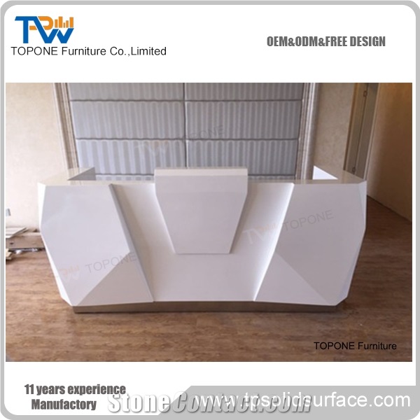 2017 Modern Design Artificial Marble Stone Salon Reception Desk Tops, Interior Stone Acrylic Solid Surfce Salon Table Tops Design, Slaon Furniture Oem