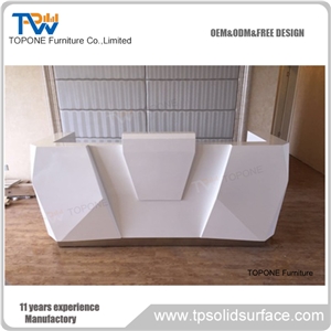 2017 Modern Design Artificial Marble Stone Salon Reception Desk Tops, Interior Stone Acrylic Solid Surfce Salon Table Tops Design, Slaon Furniture Oem