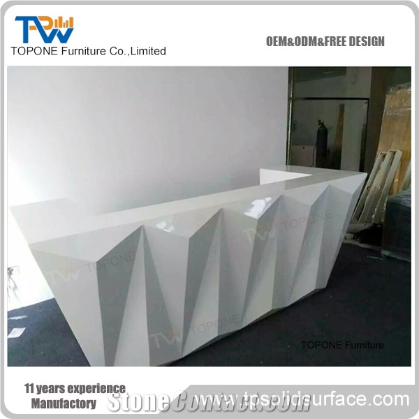 2017 Modern Design Artificial Marble Stone Salon Reception Desk Tops, Interior Stone Acrylic Solid Surfce Salon Table Tops Design, Slaon Furniture Oem
