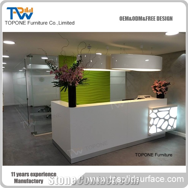 2017 Modern Design Artificial Marble Stone Salon Reception Desk Tops, Interior Stone Acrylic Solid Surfce Salon Table Tops Design, Slaon Furniture Oem