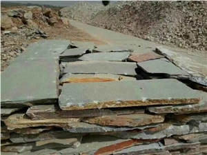 Slate Flag Stone, Nature Flag Stone, Culture Stone Random Paving, Multicolor Slate, Quartize Crazy Paving, Crazy Paving