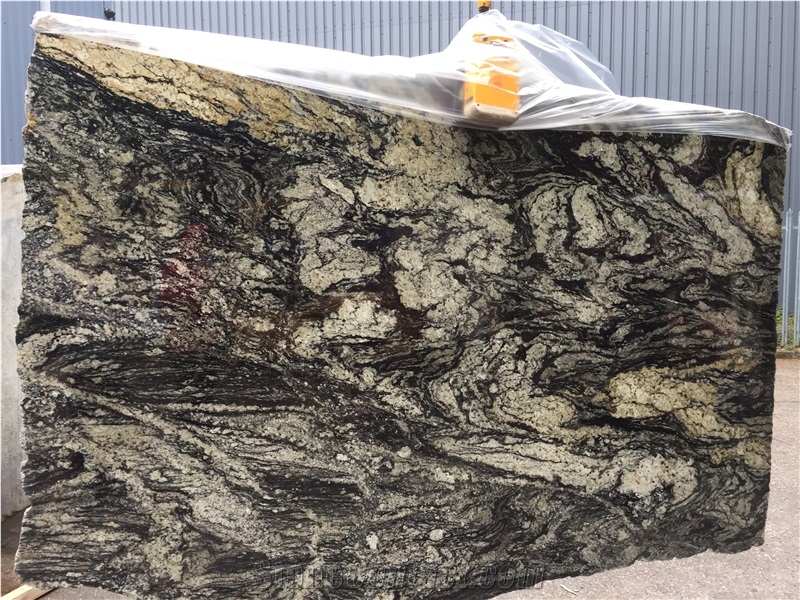 Black Fantasy 3cm Slabs, Brazil Black Granite