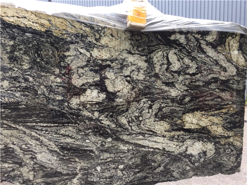 Black Fantasy 3cm Slabs, Brazil Black Granite