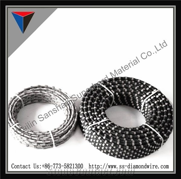 10.5mm/11mm/11.5mm Rubber Diamond Rope Saw Diamond Wire Saw Sandstone Cutting Basalt Limestone Cutting