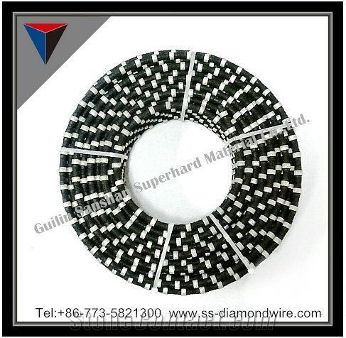 10.5mm/11mm Diamond Wire Saw Cutting Marble Diamond Rubberized Rope for Cutting Marble