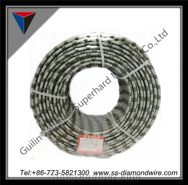 6.3mm-11mm Plastic Diamond Wire Rope for Marble Cutting or Marble Blocks Profiling