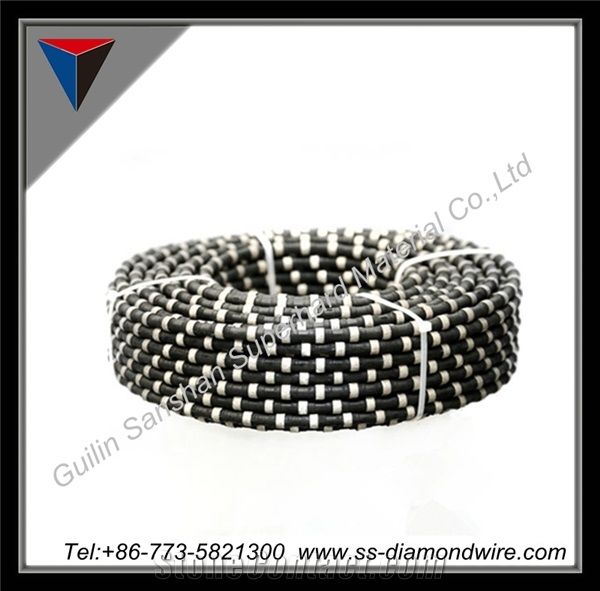 Sanshan 11.5mm/11.6mm/12mm Diamond Rubberized Wire Saw Rubberized Rope for Cutting Granite Slab Diamond Granite Squaaring Tools
