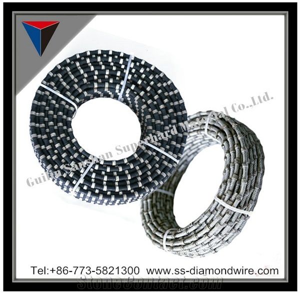 Sanshan 11.5mm/11.6mm/12mm Diamond Rubberized Wire Saw Rubberized Rope for Cutting Granite Slab Diamond Granite Squaaring Tools