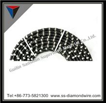 Sanshan 11.5mm/12mm Diamond Rubberized Wire Saw Rubberized Rope Stone Cutting Wire Saw for Marble Quarries Cuting