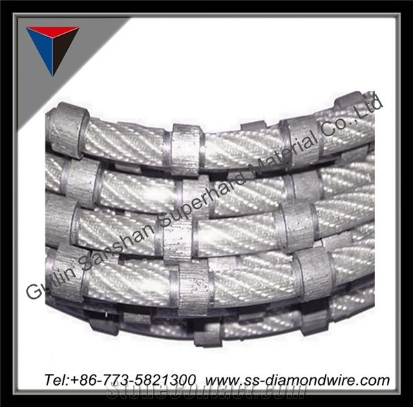 Sanshan 8.8mm/9mm/10.5mm/11mm Diamond Plastic Wire Saw Granite Profiling Tools Plastic Rope for Granite Shaping Granite Cutting Tools