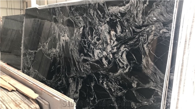 Forest Black Granite Slabs