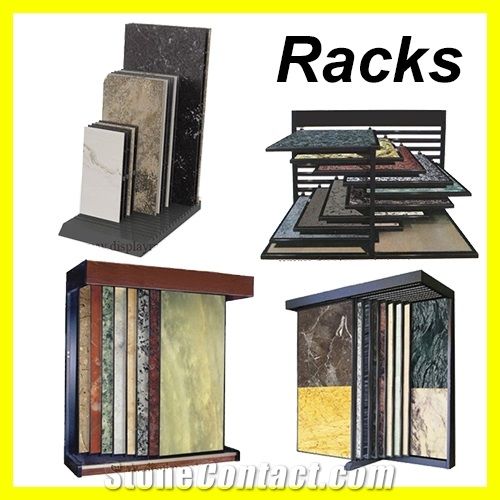 Display Stand Grey-Marble Tile Display Rack Quartzite