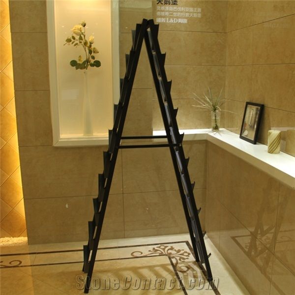 Mosaic Display Stands Metal Tile Display Stand Racks Black-Granite Display Stands Ceramic Tile Shelf Crema-Marfil Stands Sandstone Displays