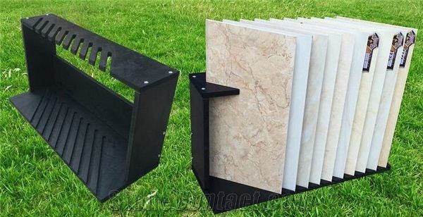 Quartz Sample Display Stands New Style Waterfall Mosaic Display Tower White-Marble Tile Racks Floor Metal Granite-Slabse Displays
