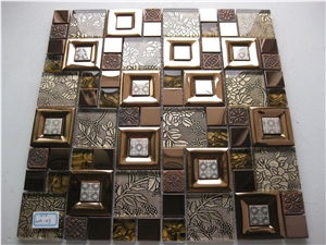 Glass Mix Metal Mosaic Tile Wall Tile