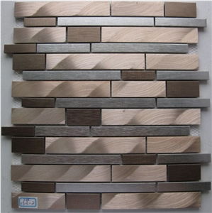 Metal Mosaic Tile Aluminum and Stainless Steel Kitchen Bathroom Tile