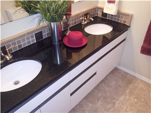 Granite Polished Black Galaxy Bathroom Vanity Tops