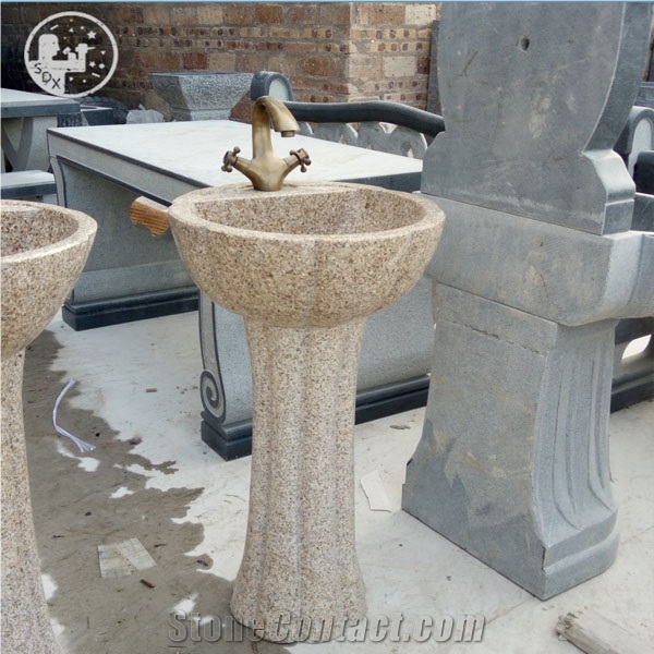 Granite,G682,Round Basins, Flower Shaped Vessel Sinks, Pedestal Round Basins,European Style Shrimp Pink Bathroom Basins,Wash Bowls,Kitchen Sinks