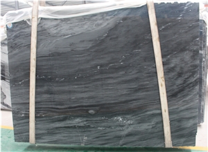 Hilton Black Big Slabs, Grey Stripe with Black Marble, Use for Floor, Wall and Pool Covering, Polished, Honed,Swan Cut