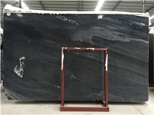 Hilton Black Big Slabs, Grey Stripe with Black Marble, Use for Floor, Wall and Pool Covering, Polished, Honed,Swan Cut