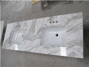 Snow White Chinese Marble Slabs & Tiles, Use for Countertops, Floor, Wall and Pool Covering, Polished