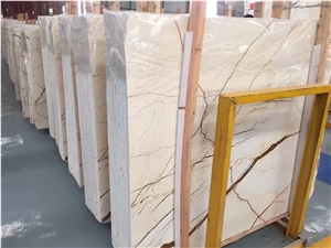 Sofitel Gold Polished Marble Slabs & Tiles, Turkey Golden River Marble, Use for Decor Wall Covering Tile and Floor Covering Tile
